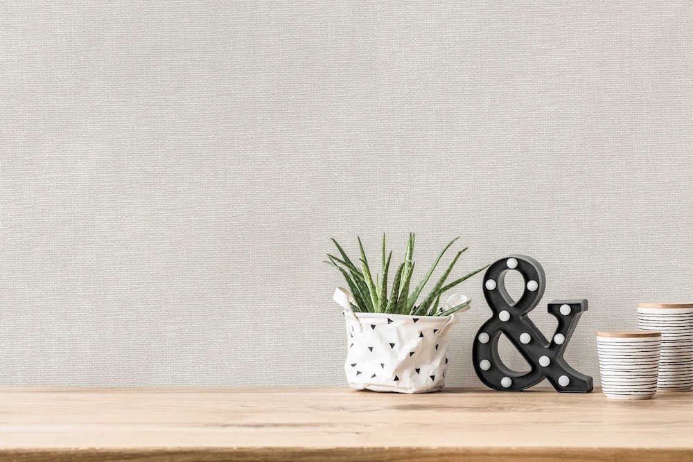 Hygge 2 - Wider Grasscloth Look plain wallpaper AS Creation    