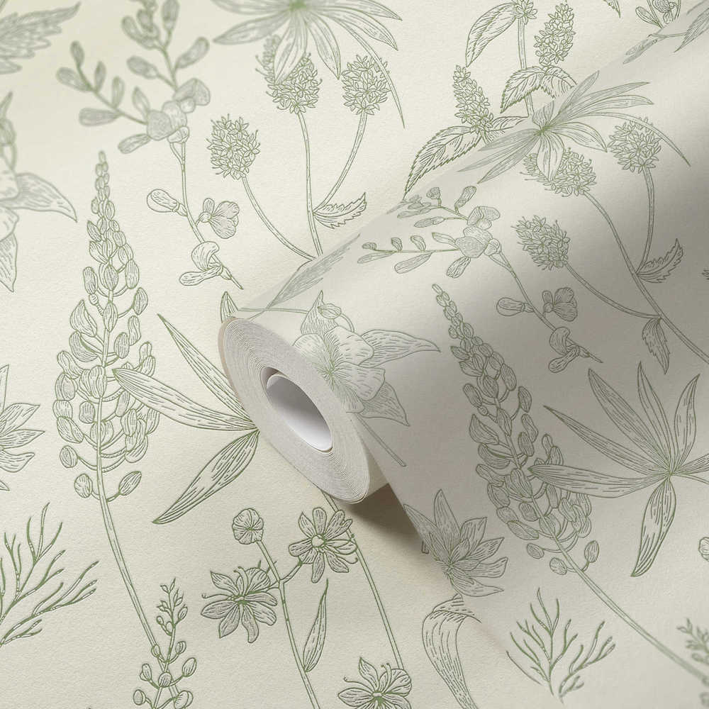 Trendwall - Etched Florals botanical wallpaper AS Creation    