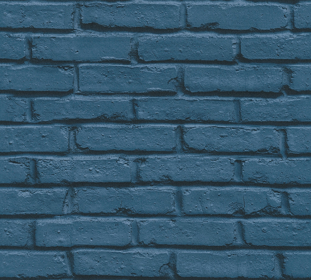 Attractive - Brick Wall industrial wallpaper AS Creation Sample Blue  358561-S