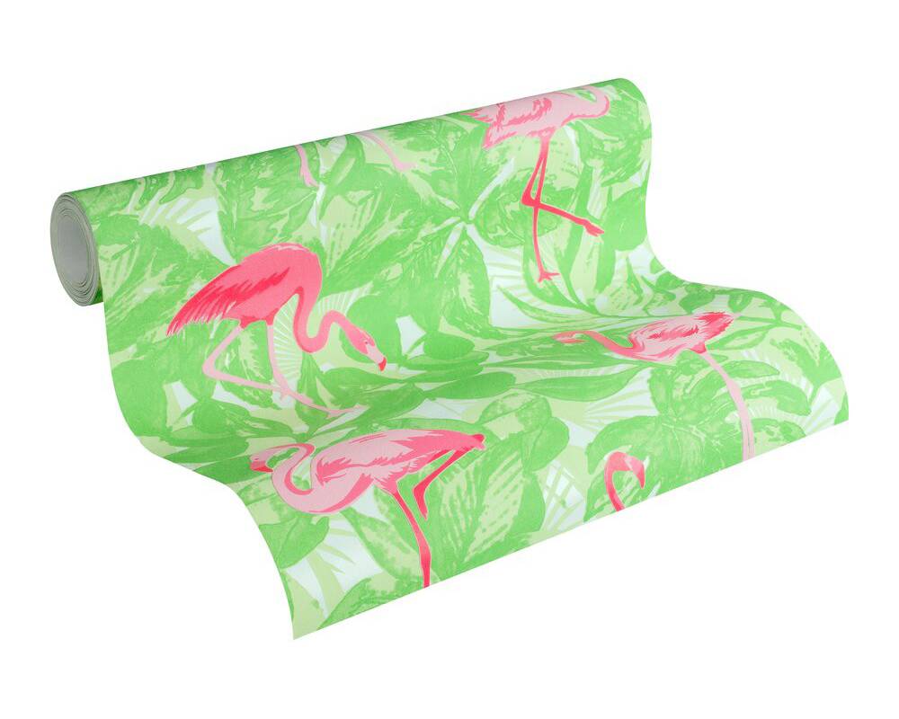 Club Tropicana - Fancy Flamingo botanical wallpaper AS Creation    