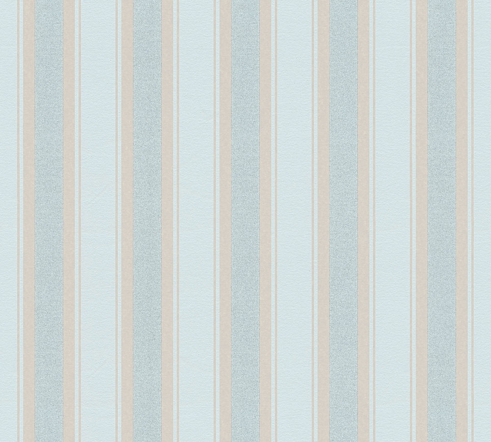 Bude 2.0 - Glitterati Stripe stripe wallpaper AS Creation Roll Light Blue  361672