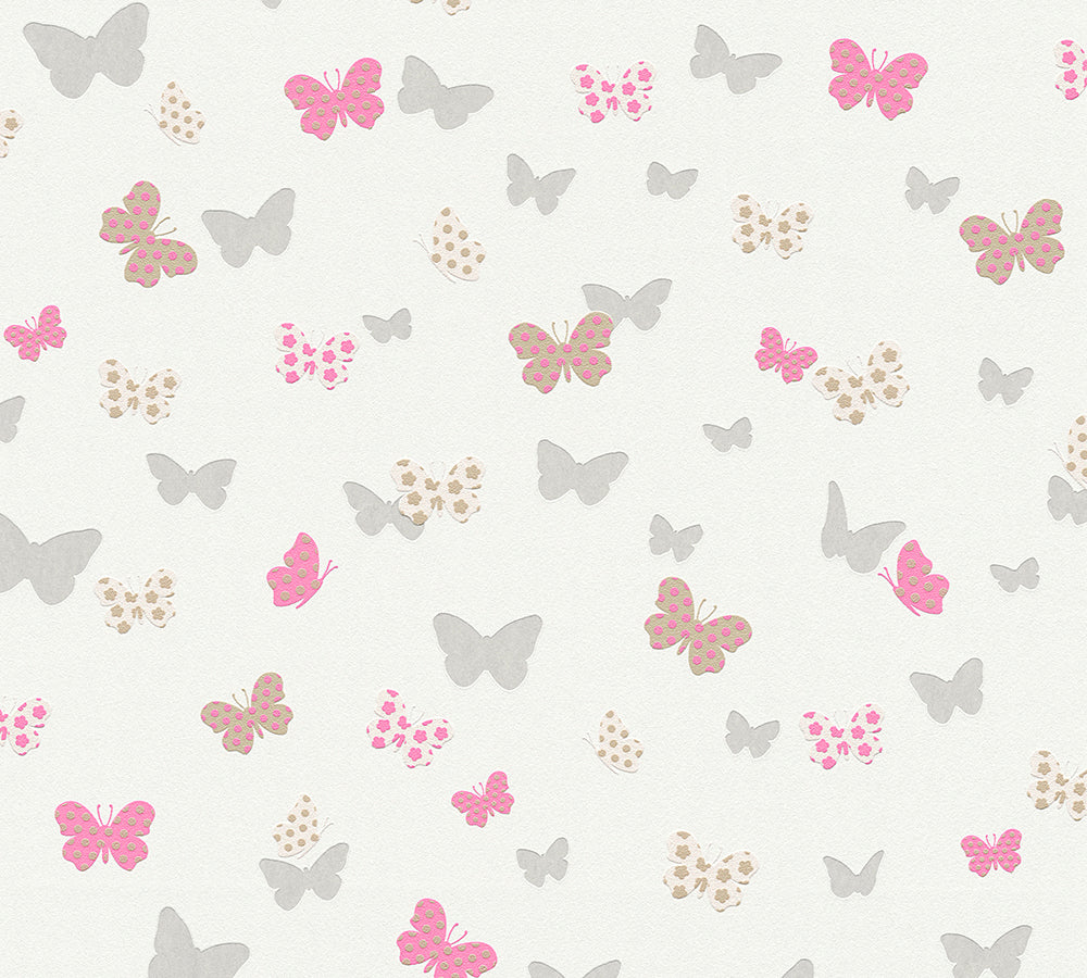 Attractive - Butterflies kids wallpaper AS Creation Sample Pink  369332-S