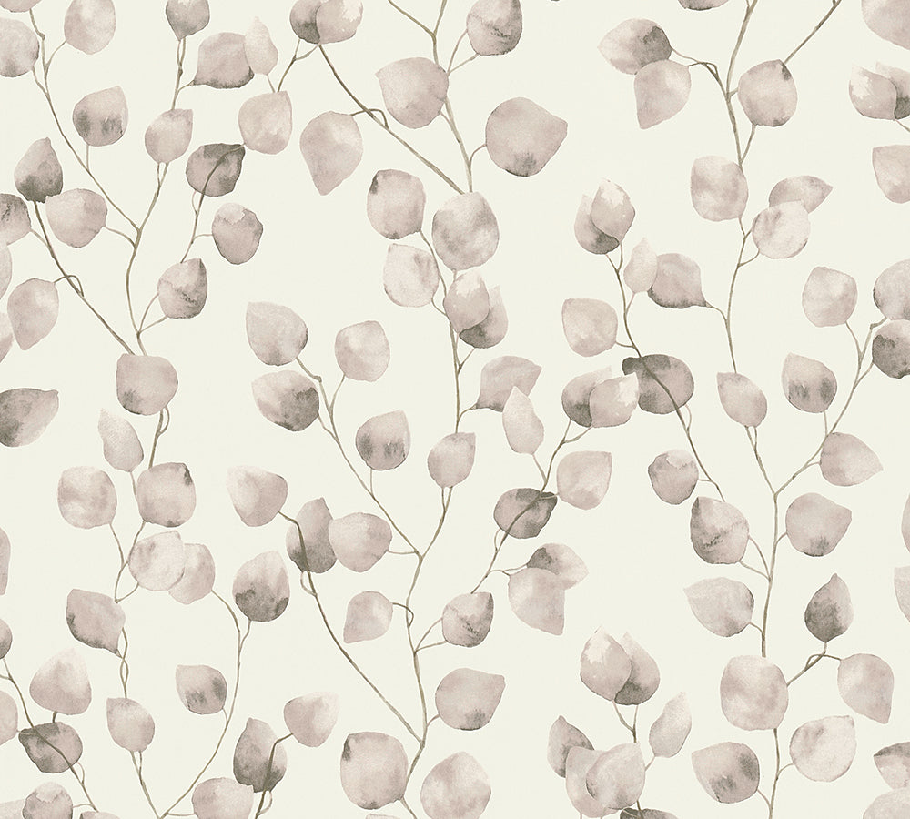 Greenery - Watercolor Vines botanical wallpaper AS Creation Roll Taupe  370442