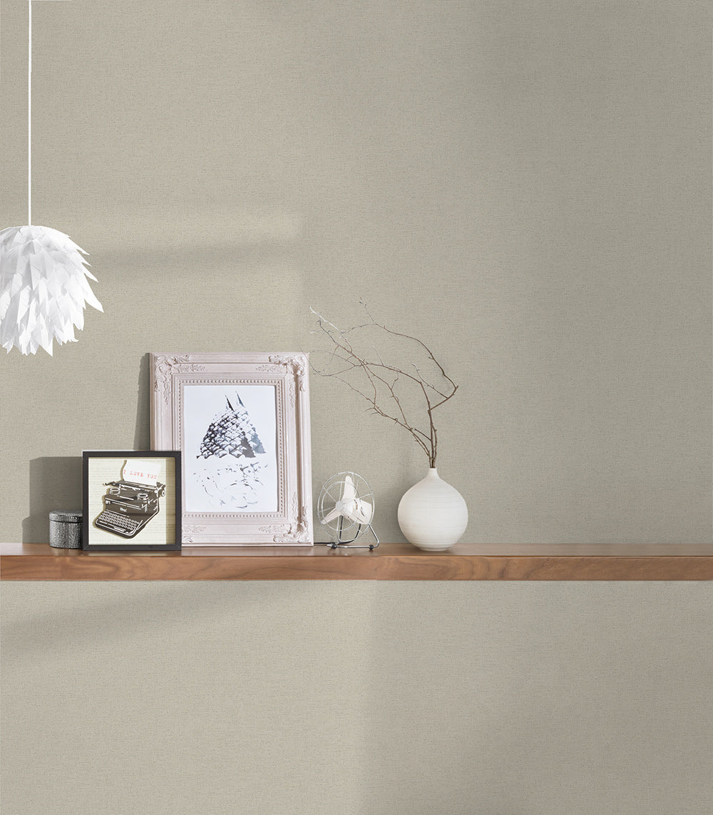 Cuba - Simplicity Linen Effect plain wallpaper AS Creation    