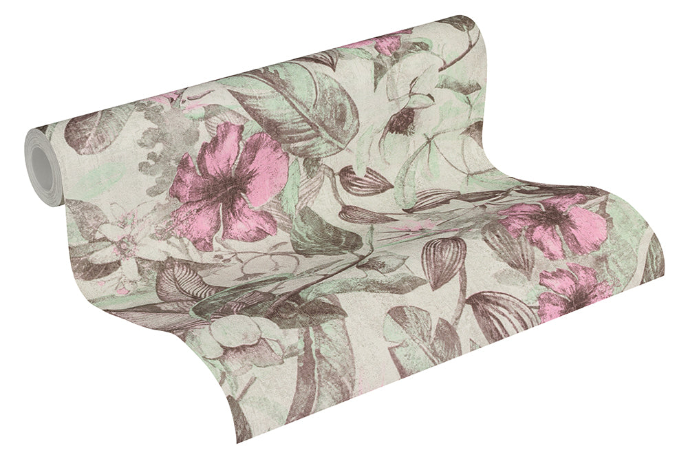 Greenery - Floral Frenzy botanical wallpaper AS Creation    