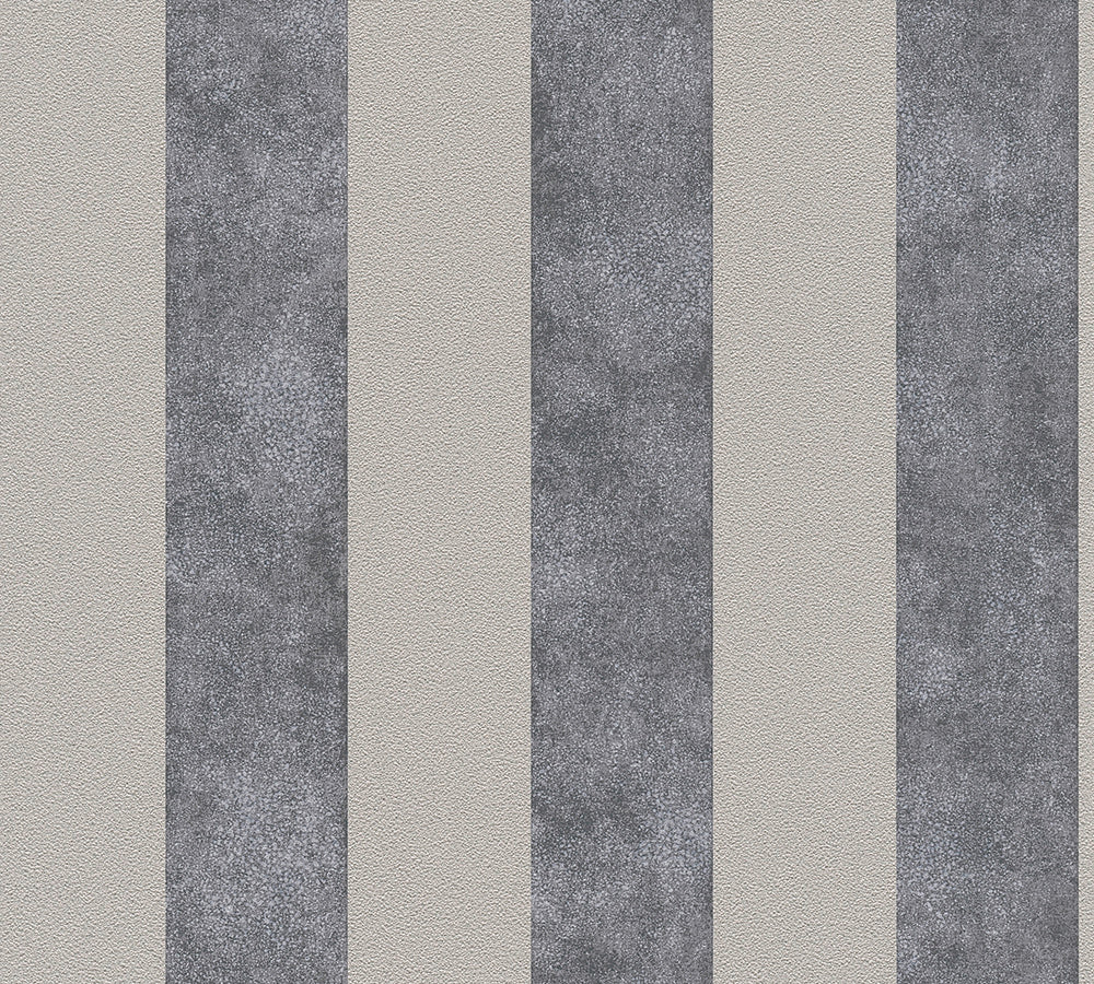 Trendwall - Hamptons Lustrous Stripe stripe wallpaper AS Creation Roll Grey  372711