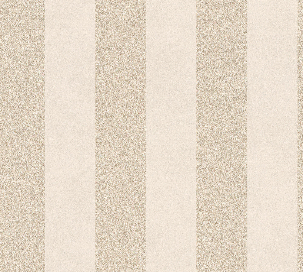 Trendwall - Hamptons Lustrous Stripe stripe wallpaper AS Creation Roll Light Beige  372713