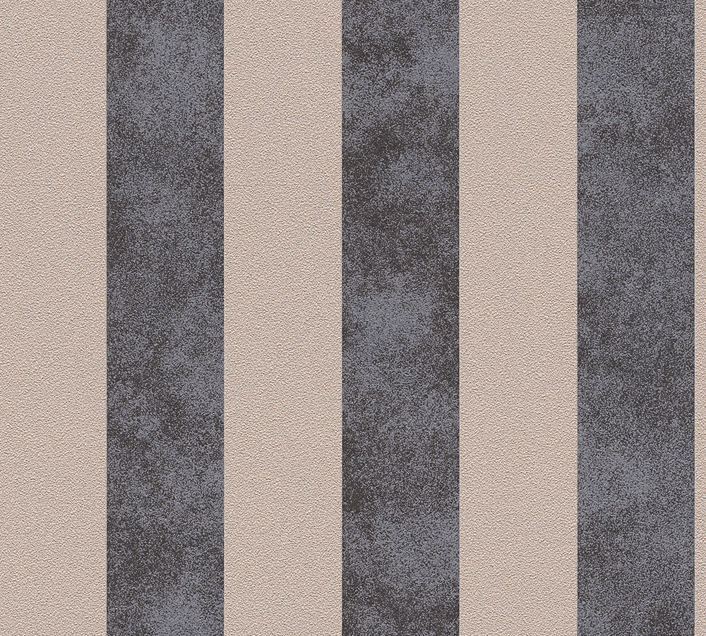 Trendwall - Hamptons Lustrous Stripe stripe wallpaper AS Creation Roll Dark Grey  372714