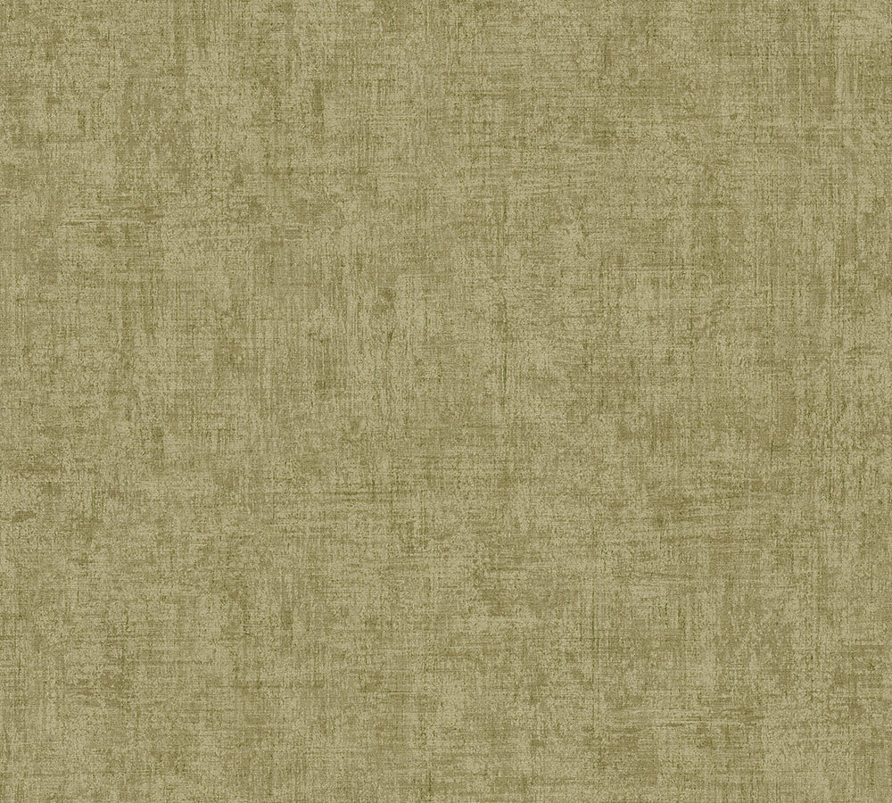 Greenery - Lovely Linen Look plain wallpaper AS Creation Roll Dark Green  373344