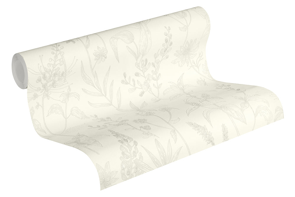Trendwall - Etched Florals botanical wallpaper AS Creation    