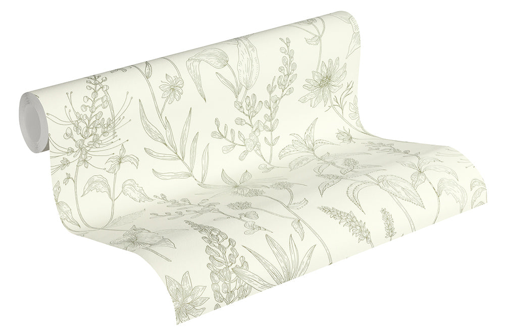 Trendwall - Etched Florals botanical wallpaper AS Creation    