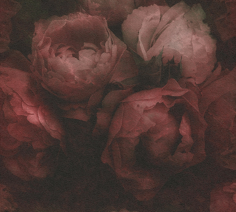 New Walls - Passionate Peonies botanical wallpaper AS Creation Sample Red  373924-S