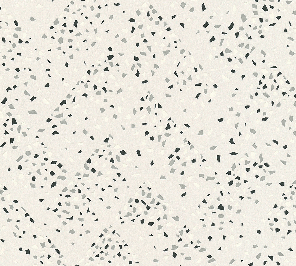 New Walls - Terrazzo  Tile industrial wallpaper AS Creation Roll White  373942