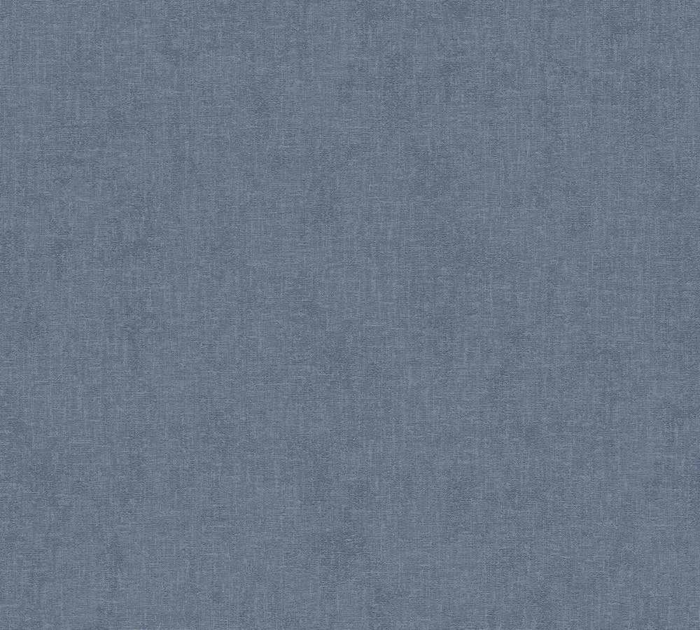 New Walls - Linen Love plain wallpaper AS Creation Roll Blue  373954