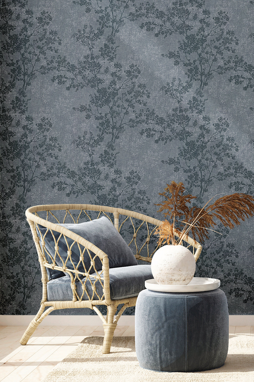 New Walls - Flourishing Linen botanical wallpaper AS Creation    