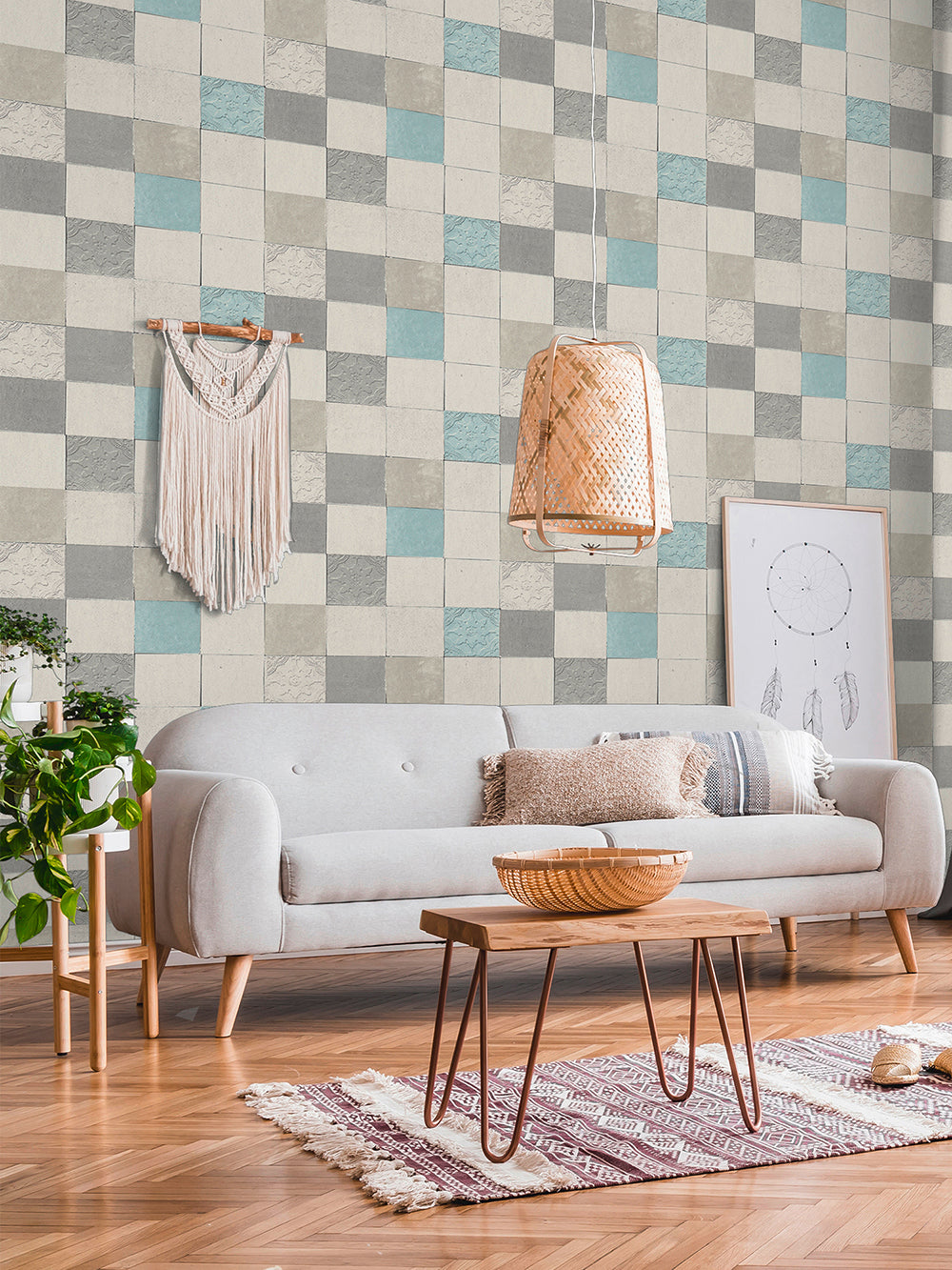 New Walls - Mediterranean Tiles industrial wallpaper AS Creation    