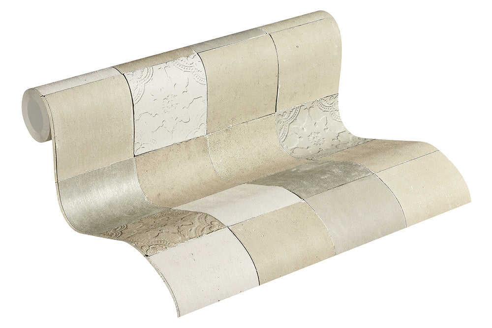 New Walls - Mediterranean Tiles industrial wallpaper AS Creation    
