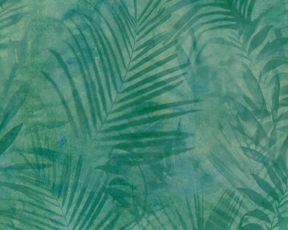 Neue Bude 2.0 - Shadows of the Jungle botanical wallpaper AS Creation Roll Dark Green  374112