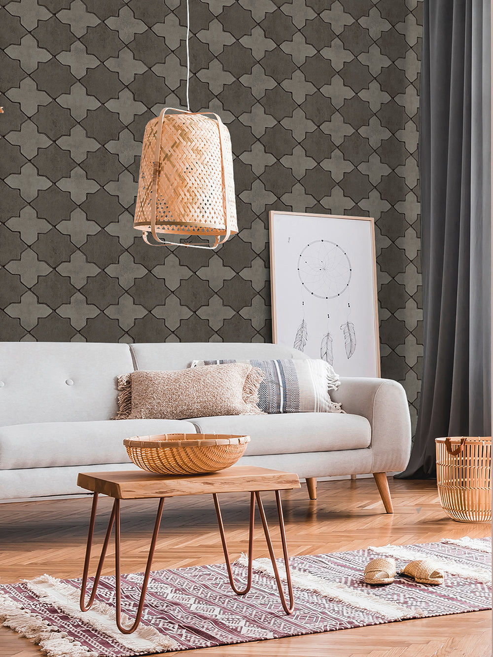 New Walls - Moroccan Tiles industrial wallpaper AS Creation    