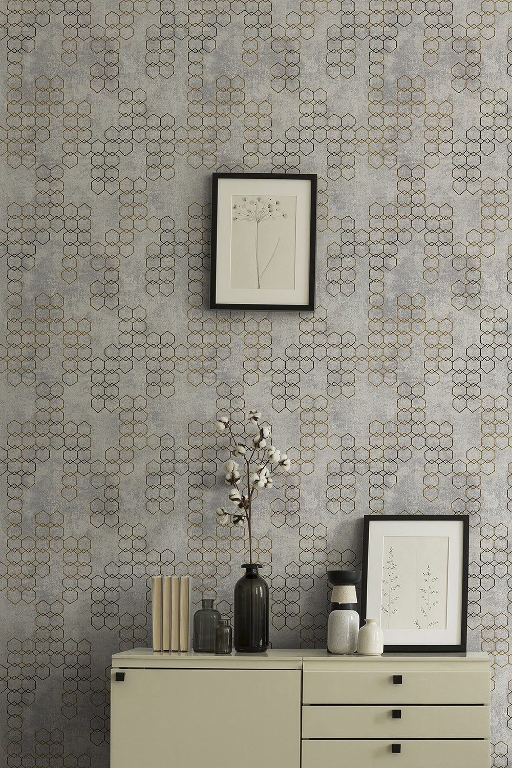 New Walls - Gilded Geometric geometric wallpaper AS Creation    