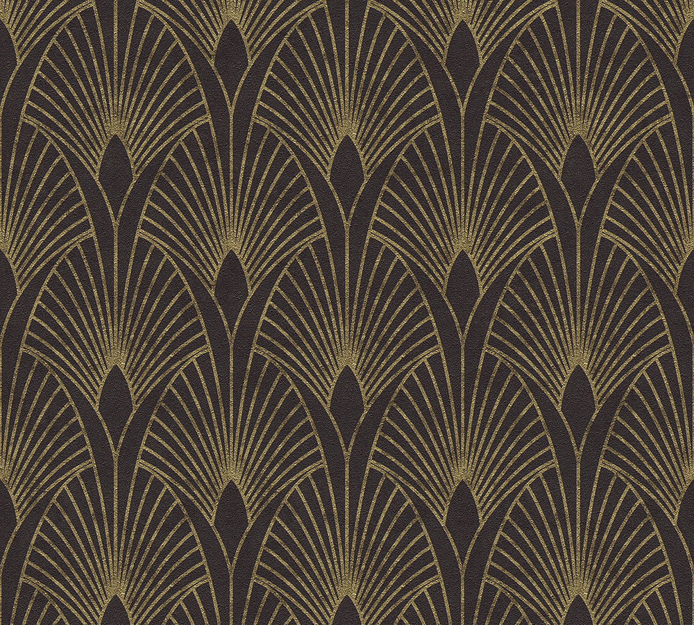 New Walls - Dazzling Deco art deco wallpaper AS Creation Roll Black  374273