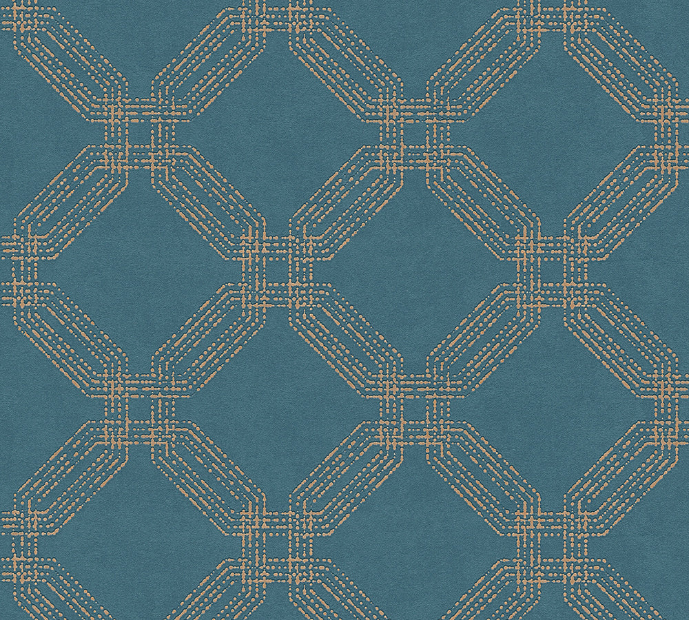 Pop Style - Geometric Greatness geometric wallpaper AS Creation Roll Blue  374773