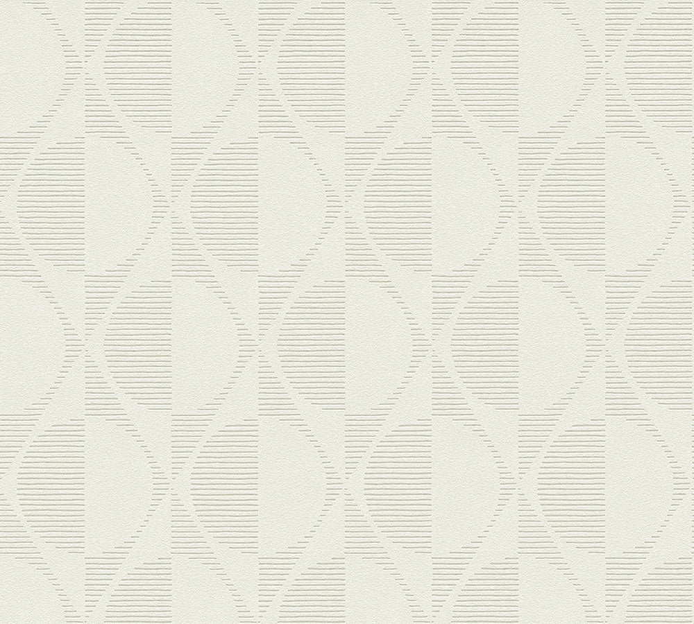 Pop Style - Optic Illusion art deco wallpaper AS Creation Roll Cream  374783