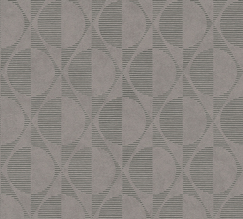 Pop Style - Optic Illusion art deco wallpaper AS Creation Roll Taupe  374785