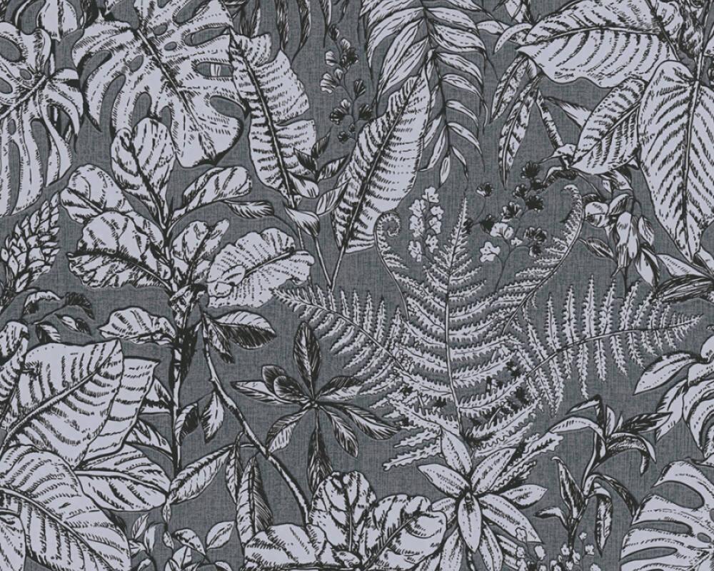 Daniel Hechter 6 - Modern Monstera botanical wallpaper AS Creation Roll Grey  375205