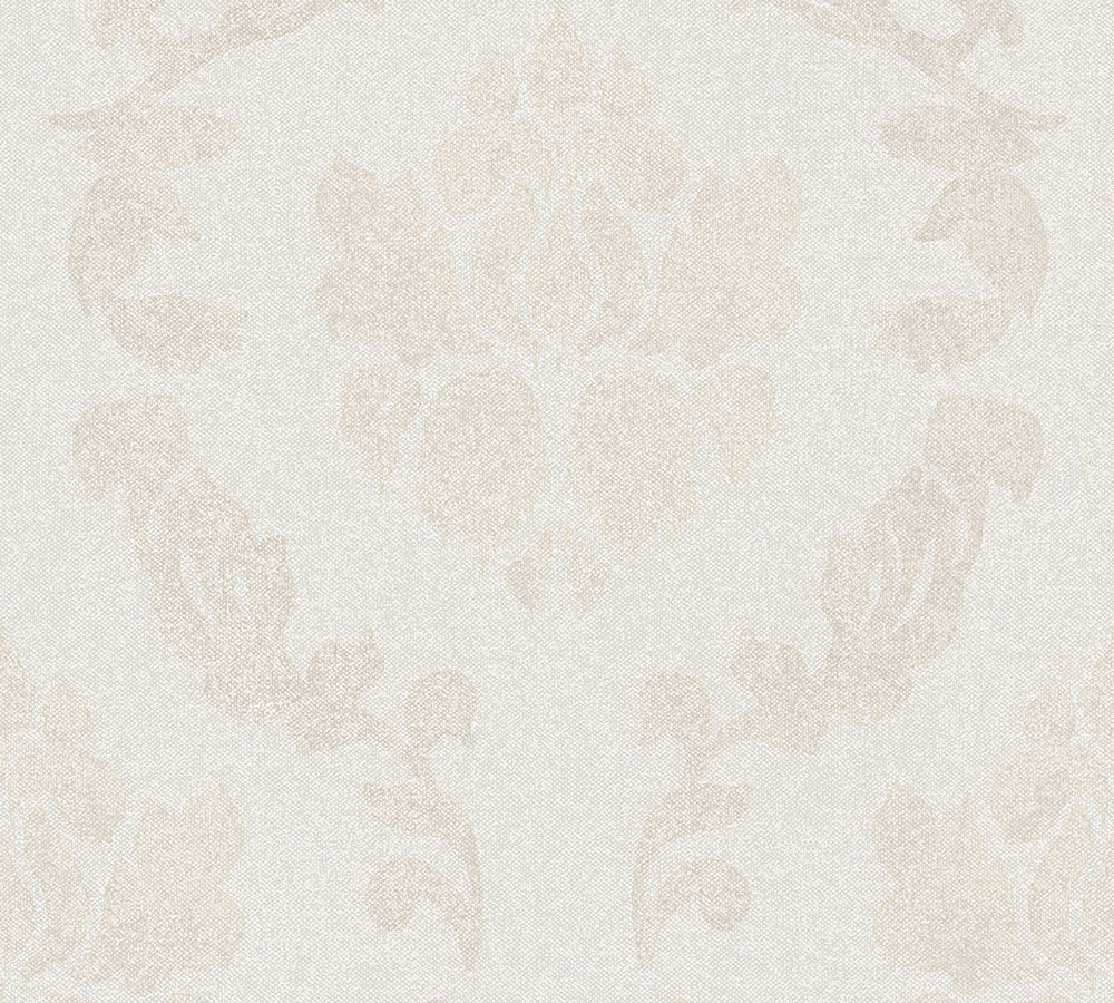 New Elegance - Delicate Baroque damask wallpaper AS Creation Roll Beige  375521