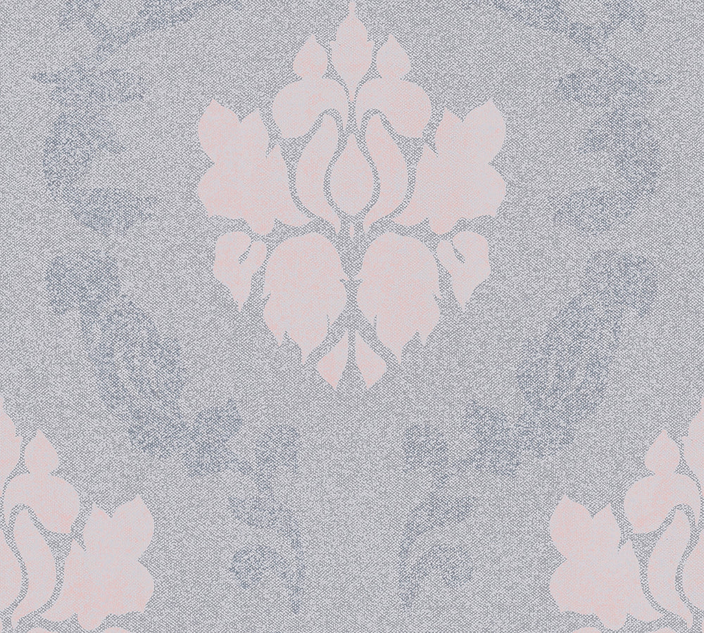 New Elegance - Delicate Baroque damask wallpaper AS Creation Roll Light Blue  375523
