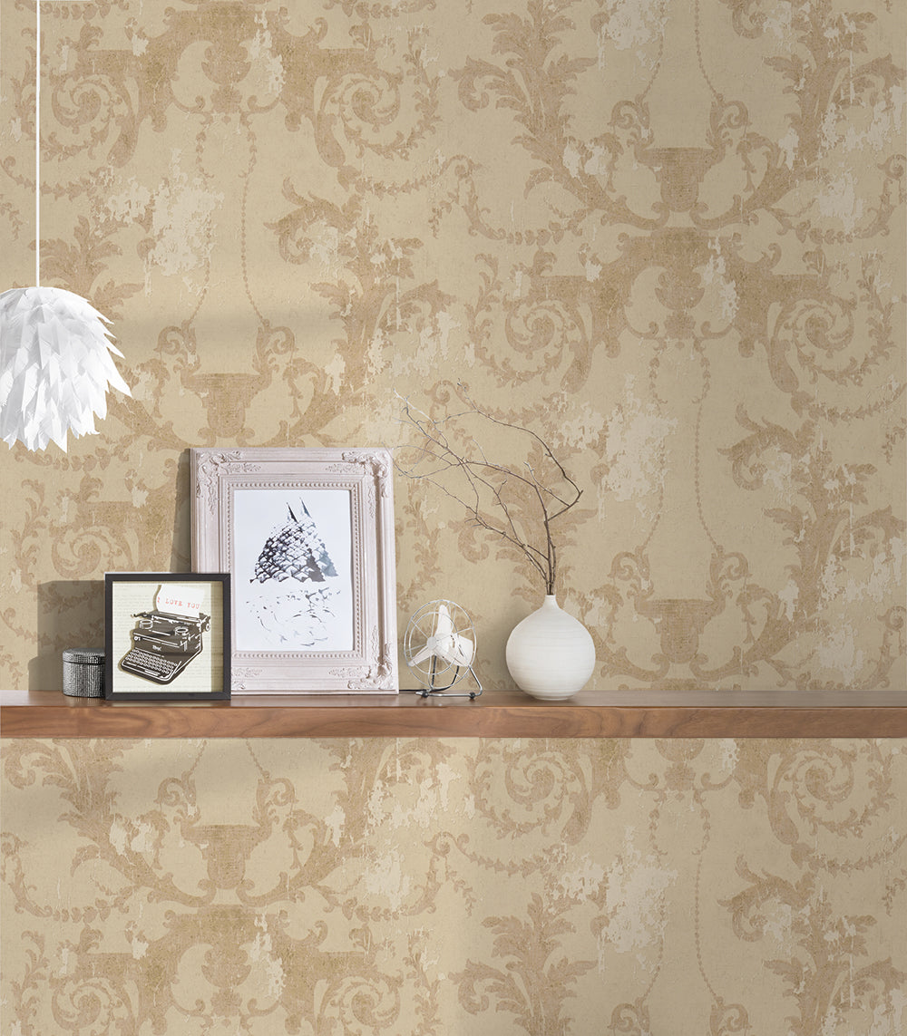 History of Art - Baroque Beauty damask wallpaper AS Creation    
