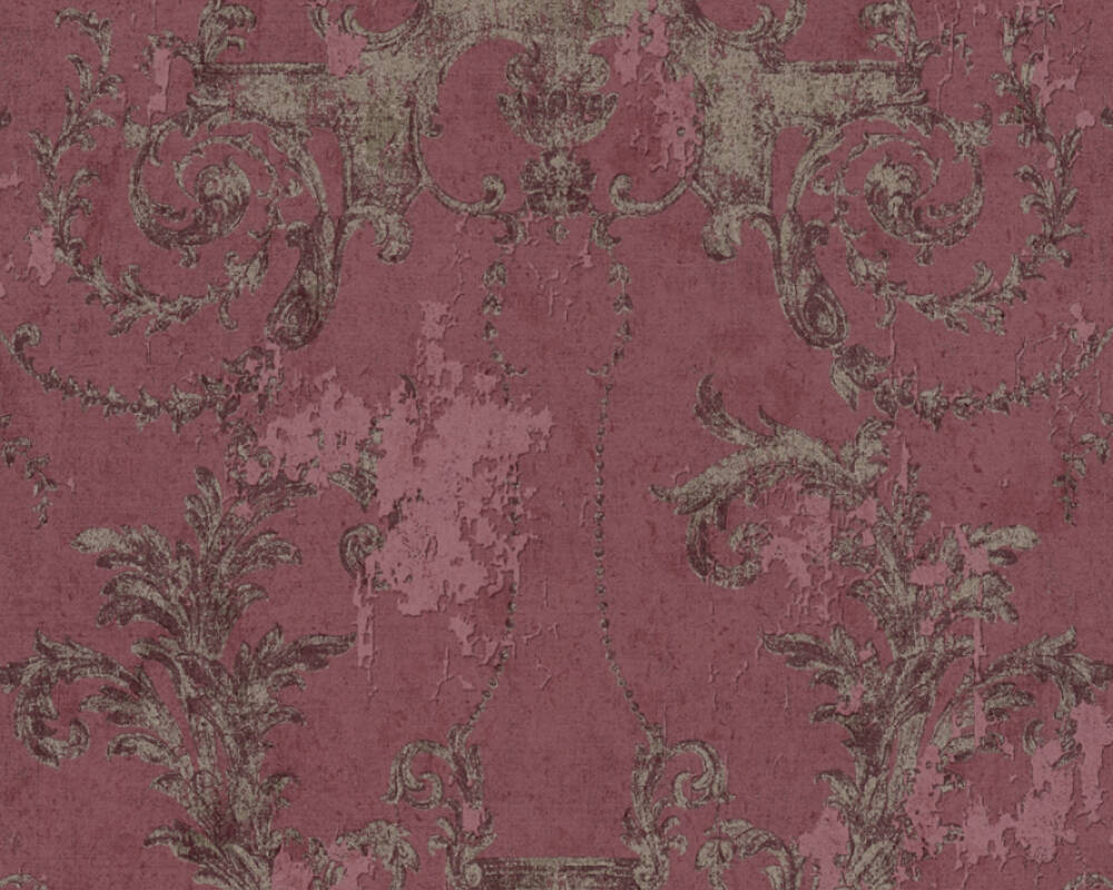 History of Art - Baroque Beauty damask wallpaper AS Creation Roll Dark Red  376484