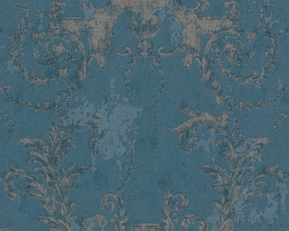 History of Art - Baroque Beauty damask wallpaper AS Creation Roll Blue  376485