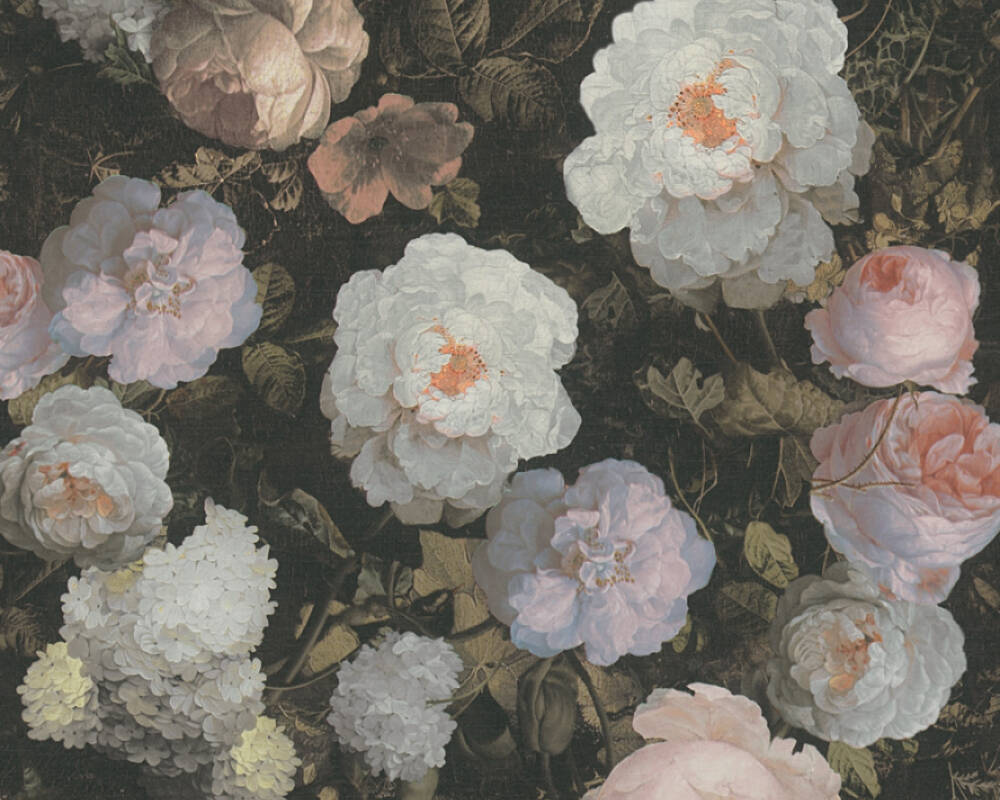 History of Art - Blooms botanical wallpaper AS Creation Roll White  376505