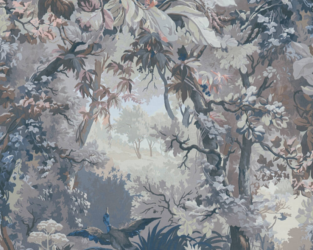 History of Art - Forest Fancy botanical wallpaper AS Creation Roll Blue  376523