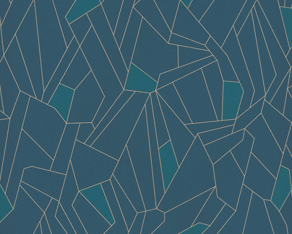 New life - Glorious Geo geometric wallpaper AS Creation Roll Blue  376772