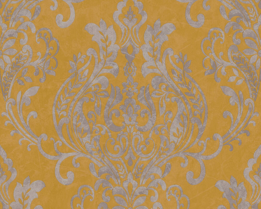 New life - Metallic Moments in Damask damask wallpaper AS Creation Roll Yellow  376812