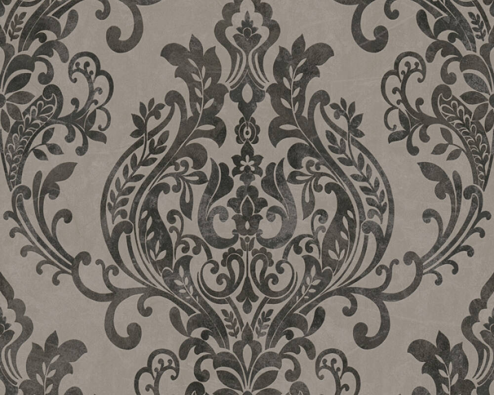 New life - Metallic Moments in Damask damask wallpaper AS Creation Roll Dark Grey  376813