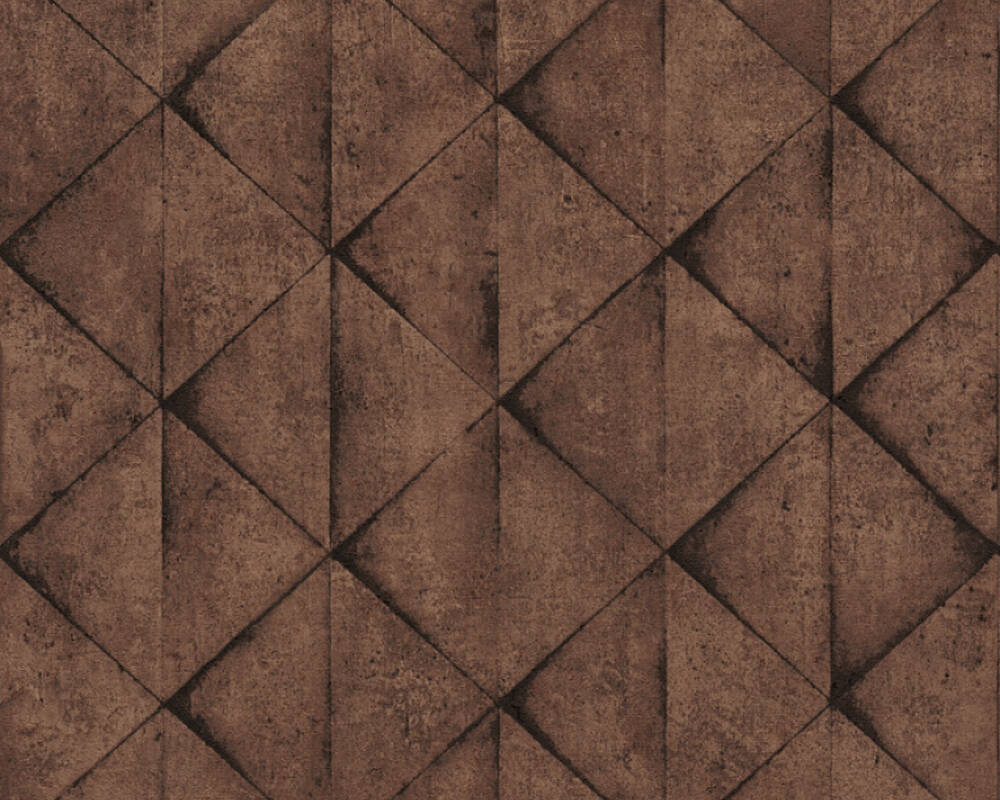 Industrial Collection - Geo Concrete industrial wallpaper AS Creation Roll Brown  377424