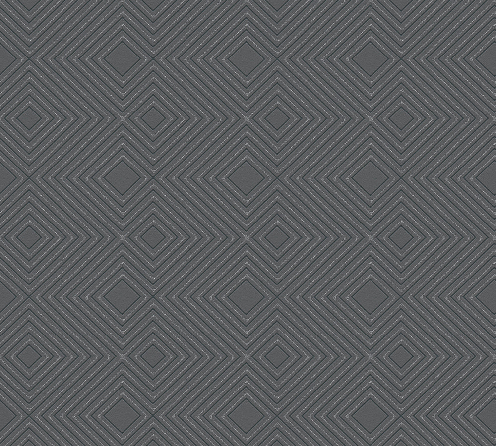 Attractive - Geometric Glitter geometric wallpaper AS Creation Sample Dark Grey  377581-S