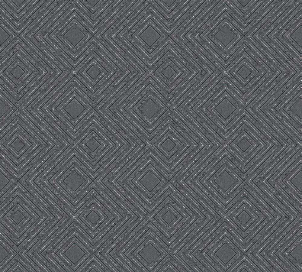 Attractive - Geometric Glitter geometric wallpaper AS Creation Sample Dark Grey  377581-S