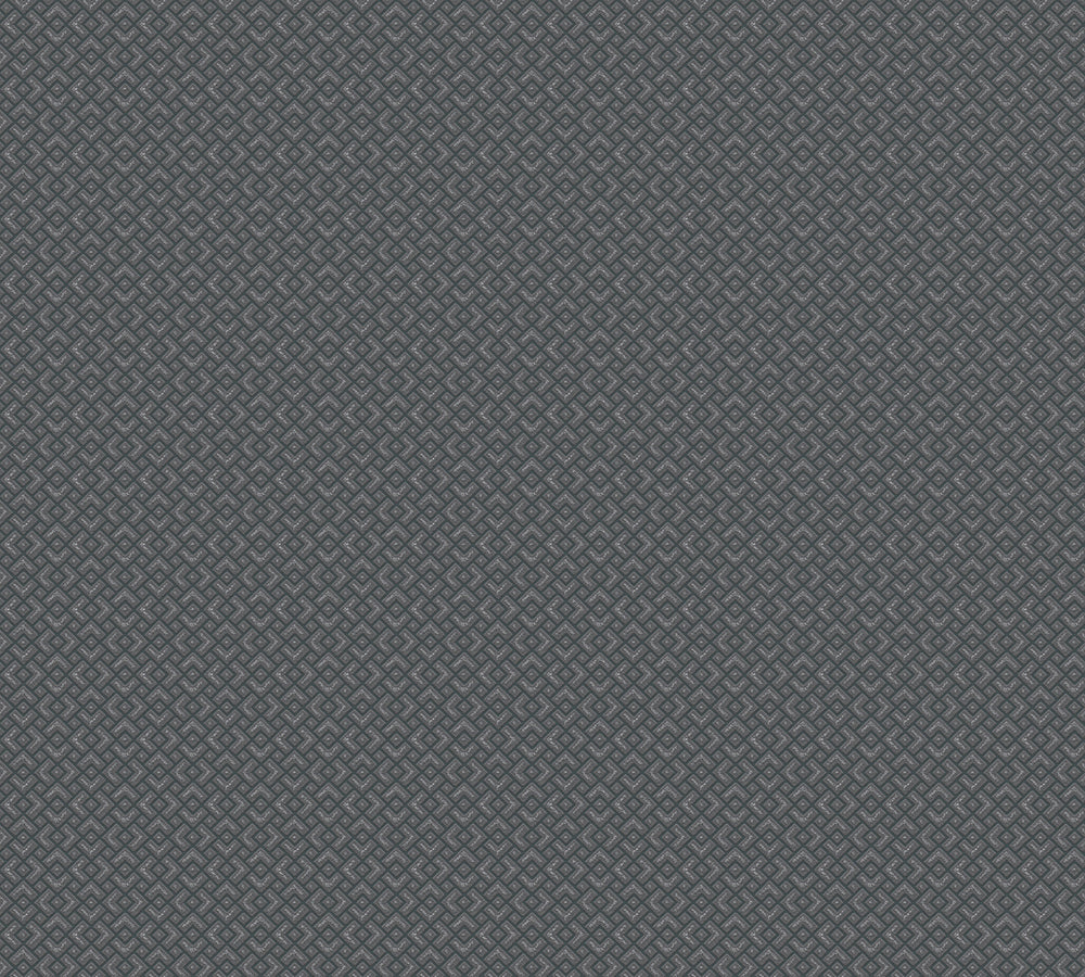 Attractive - Retro Checked Shine geometric wallpaper AS Creation Sample Dark Grey  377591-S