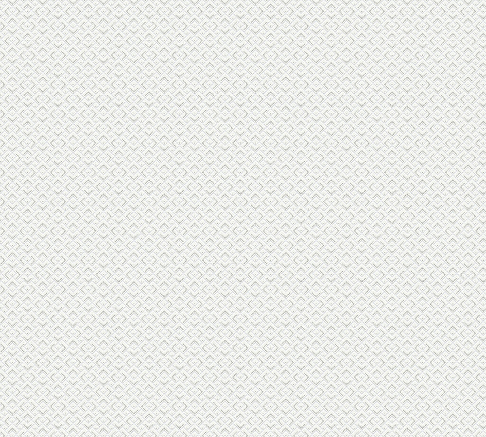 Attractive - Retro Checked Shine geometric wallpaper AS Creation Sample White  377595-S