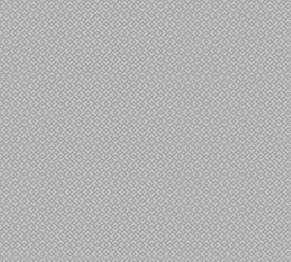 Attractive - Retro Checked Shine geometric wallpaper AS Creation Sample Grey  377597-S
