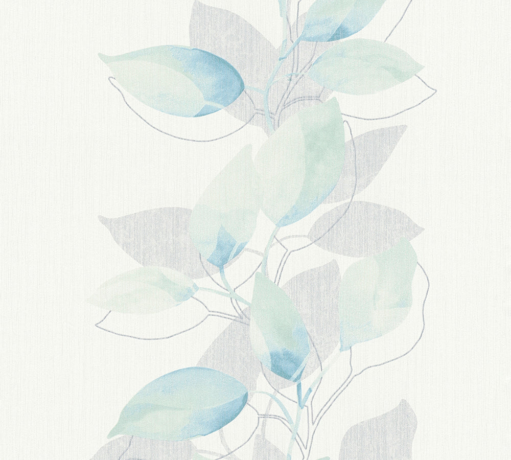 Attractive - Watercolour Leaves botanical wallpaper AS Creation Sample Green  378151-S