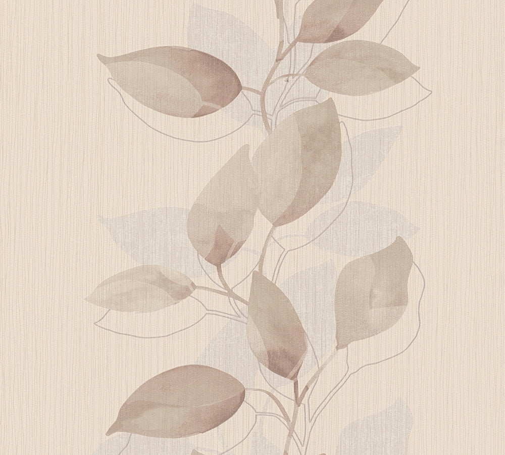 Attractive - Watercolour Leaves botanical wallpaper AS Creation Sample Light Brown  378152-S