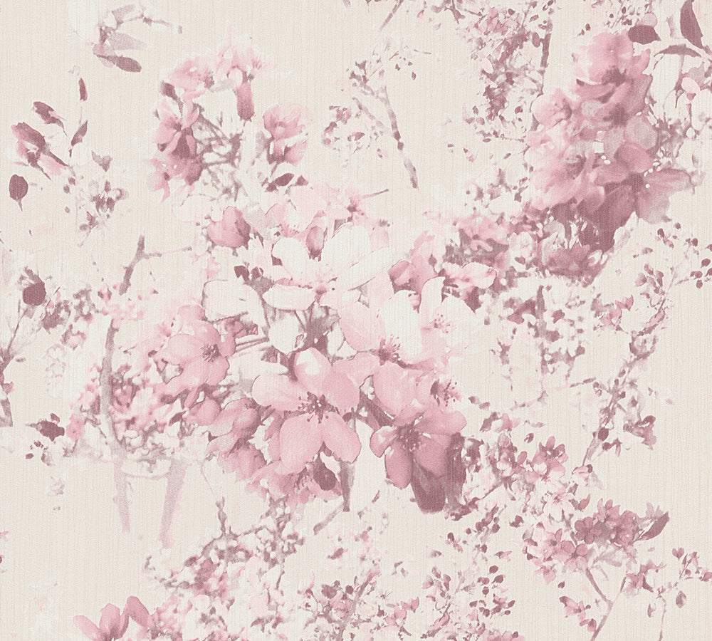 Attractive - Delicate Flowers botanical wallpaper AS Creation Sample Dusty Pink  378163-S