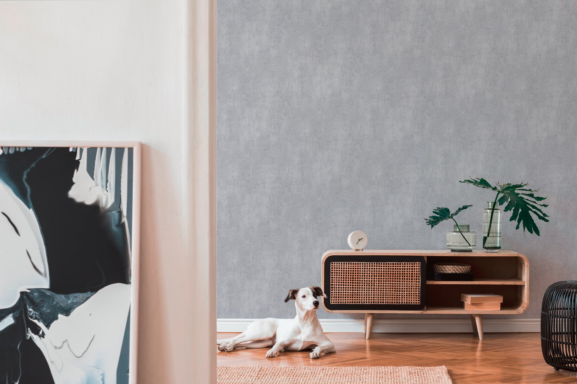 Titanium 3 - Concrete plain wallpaper AS Creation    