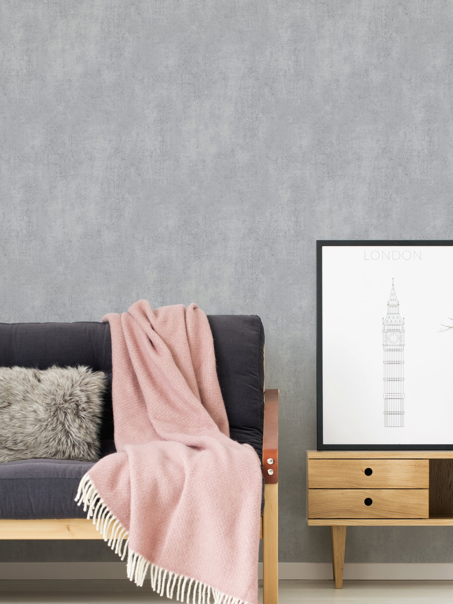 Titanium 3 - Concrete plain wallpaper AS Creation    